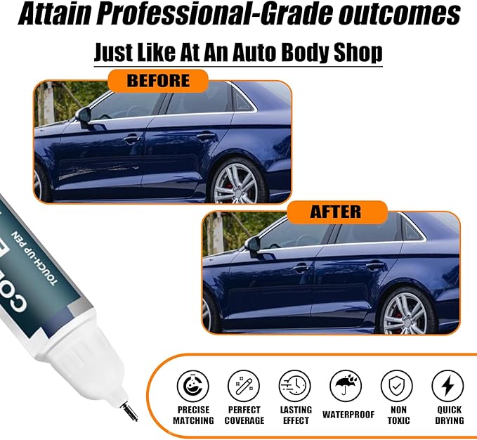 Navarra Blue Metallic(LX5H/2D) Touch Up Paint Compatible with Audi, Car Paint Pen Scratch Repair Two-In-One Touch Up Paint, Premium Car Scratch Remover for Deep Scratches