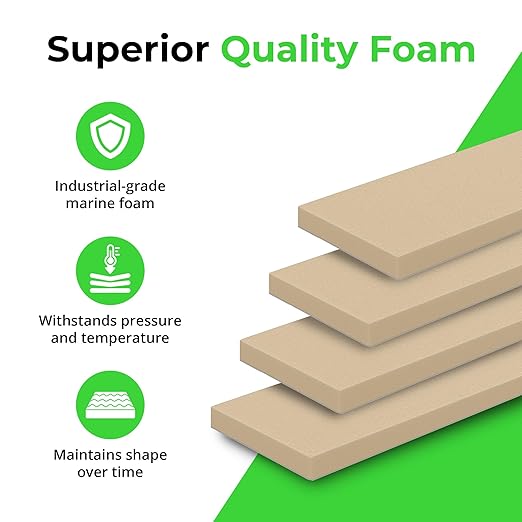 XCEL Foam Rubber Protector Panels – 4 Pack of Versatile Marine Foam Pads – Ideal for Wall Protection, Garage Parking, Car Door & Bumper Padding, Anti Vibration, Insulation, DIY Projects - Cream-Ivory