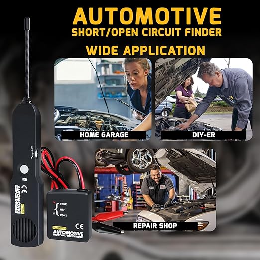 Automotive Electrical Open&Short Finder Circuit Tester Circuit Finder Detector Tone Generator Cable Wire Breaker Tracker Circuit Fault Finder DC 6-42V Car Diagnostic Tool