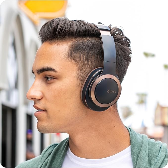 Cleer Enduro ANC Noise Cancelling Over the Ear Bluetooth Headphones with Mic, 60 Hrs Playtime, Noise Canceling, Ambient EQ Modes, Hi-Res Audio, Deep Bass, Multi-Point Connect, Bluetooth 5.0, Dark Navy