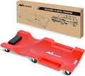 Nilight 40" Mechanic Plastic Creeper - 40 Inches Heavy Duty Shop Creeper with Padded Headrest and 6 Casters, 350 lbs Capacity, Red