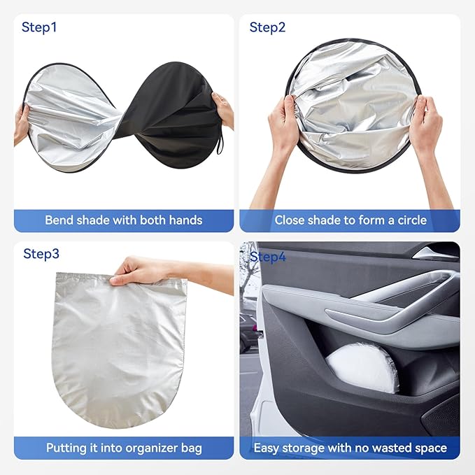 ARANA Car Windshield Sun Shade 2 Piece丨240T Thickened Front Window Sunshades Blocking 99% UV & Heat丨2025 Upgrade Sun Visor Keeps Car Cool丨Universal Fit for Sedan, SUV, Truck, Medium 31"x28"