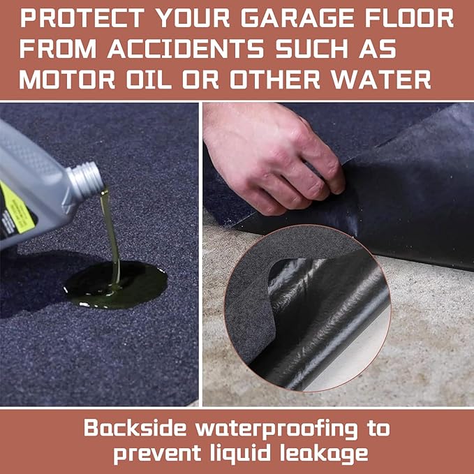 Garage Floor Mats Oil Spill Mat, Premium Absorbent Oil Pad, Waterproof Mats, Reusable, Washable, Protect Garage Floor Surface from Spill & Stain (36" x 60")