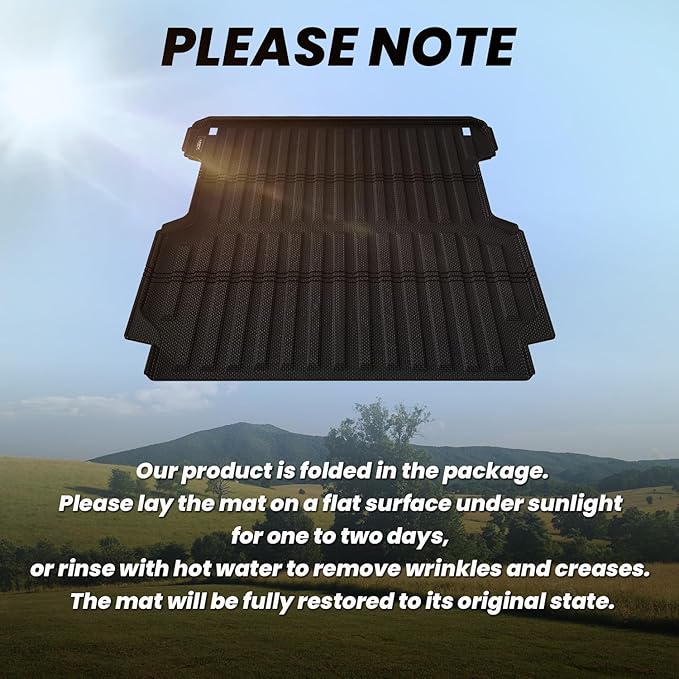 LASFIT Truck Bed Mat for Honda Ridgeline 2025 2024 2023 2022 2021 2020 2019 2018 2017 5.3FT (64.0 in) Bed Mat, TPE All Weather Custom Fit Truck Cargo Bed Liner, Black
