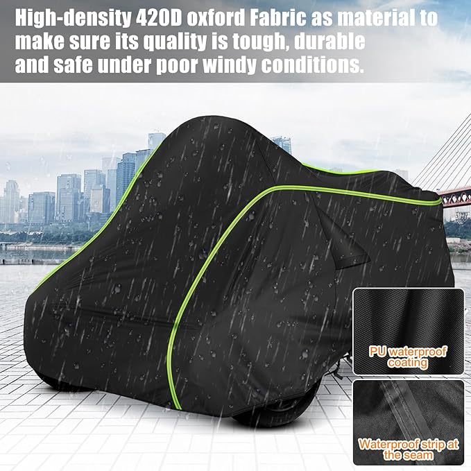 for Can-Am Spyder RT Full Cover 2010-2019, 420D Heavy Duty Waterproof Cover for Outdoor Storage Fits for Can Am Spyder RT Limited Accessories 2010-2019