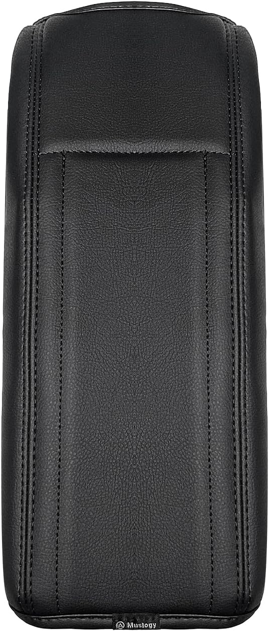 Muslogy Center Console Armrest Cover Compatible with Toyota RAV4 2013-2018 Comfort Armrest Pad Arm Rest Cushion Vegan Leather Protector Regular Thick