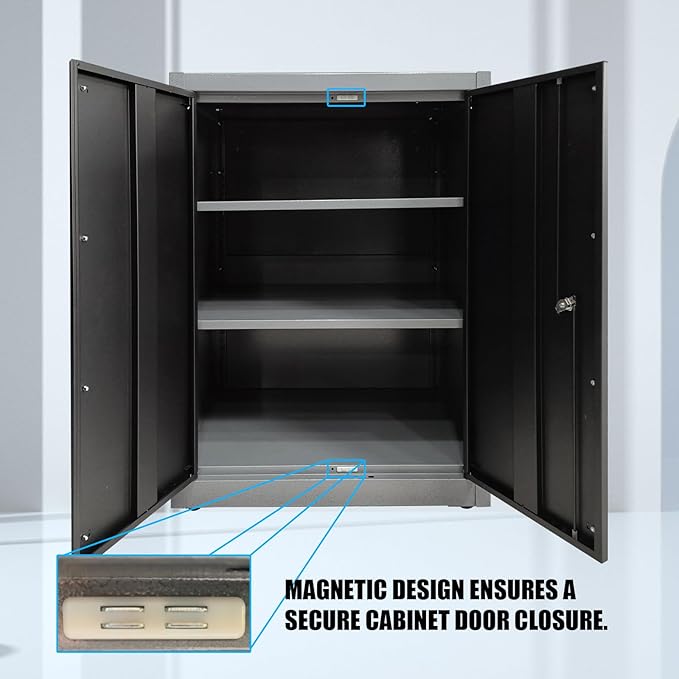 JZD Garage Tool Cabinet Set, Included Rolling Chest, for Workshop Basement Utility Room, No Wall Mounting Required