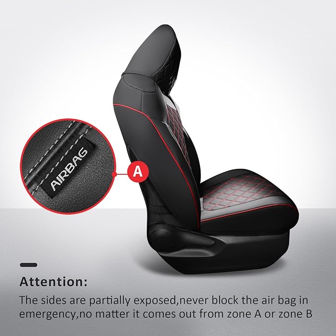MIROZO Car Seat Covers for Toyota Rav4,Waterproof Rav4 Seat Covers Compatible with 2019 2020 2021 2022 2023 2024 2025 Toyota RAV4 Hybrid LE XLE Limited Seat Cover Full Set(Black and Red)
