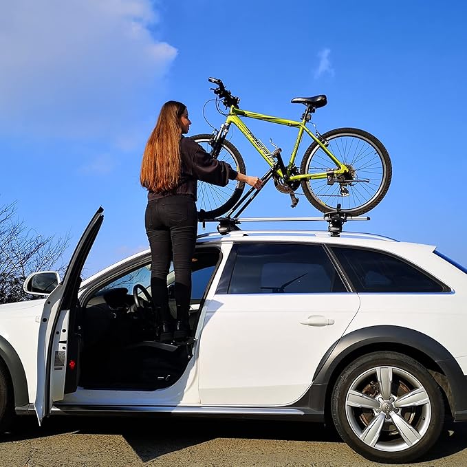 TOOENJOY Universal Fit Car Door Step, Foldable Roof Rack Door Step Up on Door Latch, Both Feet Stand Pedal Ladder, Easy Access to Rooftop for Most Car, SUV, Truck, Max Load 400 lbs (Grey)