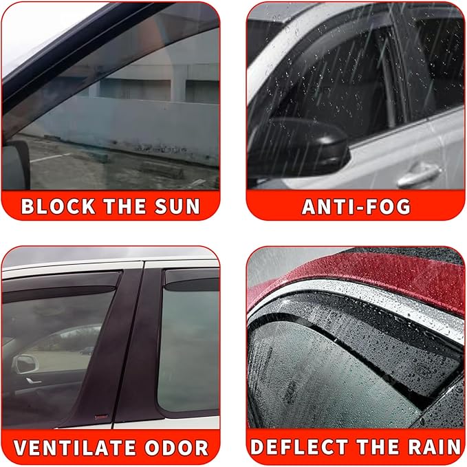 in Channel Rain Guards Fit for Chevrolet Chevy Blazer 2019 2020 2021 2022 2023 2024 2025, Smoke Tinted Side Window Wind Deflectors, Vent Window Visors Shades Shield, 4pcs