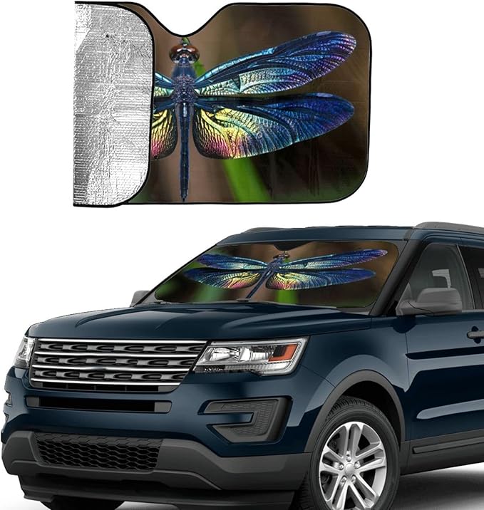 Dragonfly Car Windshield Sunshade Front Window Sun Visor Protector Foldable Shield Cover for Truck SUV
