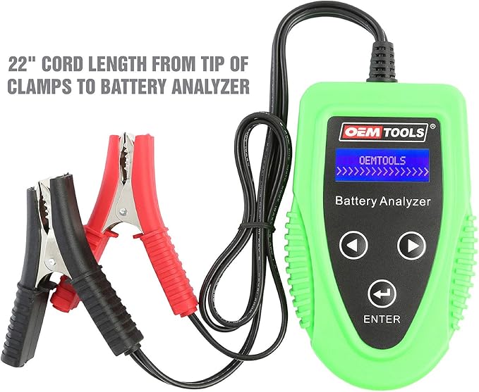 OEMTOOLS 24359 Digital Car Battery Tester, 12V Battery Diagnostic Tool, 200-1200 CCA Load Capacity, Charging, Cranking, and Starter Tester for Truck, Boat, RV, Golf Cart, and More