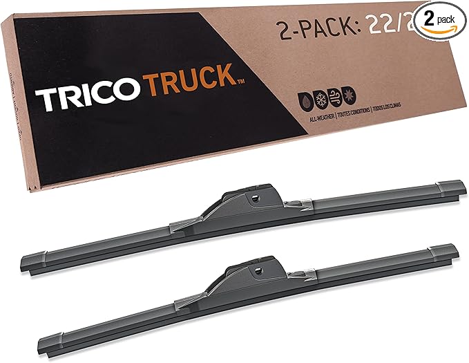 TRICO Solutions™ Truck 22 Inch & 21 Inch Pack of 2 High Performance Automotive Replacement Windshield Wiper Blade for Select Dodge, Nissan, Honda, Toyota, and Cadillac Models (58-2221)