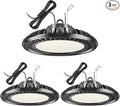 3 Pack 500W LED High Bay Light 72,500LM DLC ETL Listed Industrial Grade UFO Light Dimmable IP65 Waterproof 5000K Commercial Bay Lighting for Warehouse Garage Factory 110V 120V