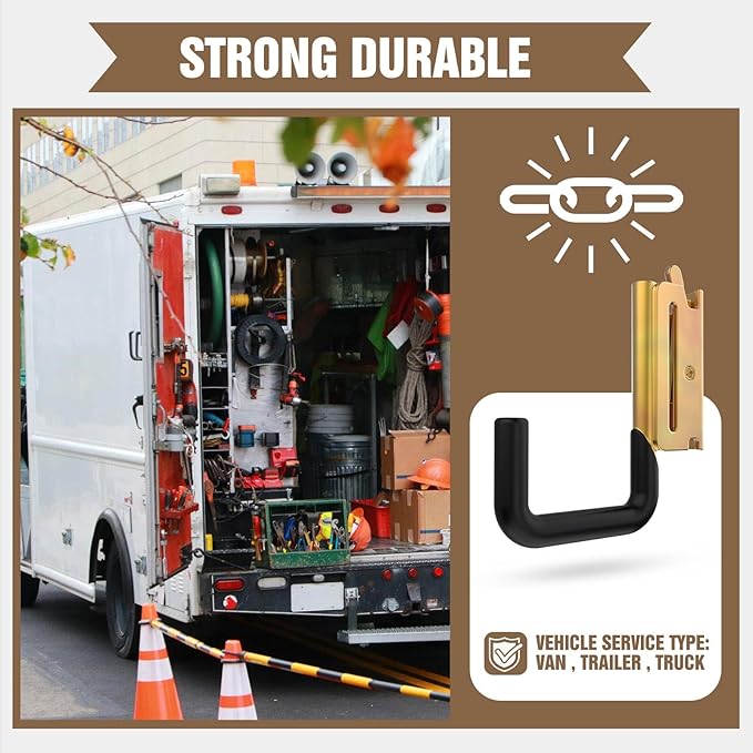 E Track Hook E Track Accessories ，E Track Accessories for Enclosed Trailer The dip molding Process is More Rust Resistant (8PCS E Track J Hooks)