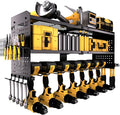 Large Power Tool Organizer Wall Mount, 3-Tier Heavy Duty Metal Loads 260 lbs, 7 Cordless Drill Holder Garage Tool Storage Rack, Utility Shelf for Workshop Shed Basement, Gifts for Men Dad Christmas