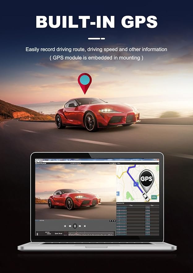 JOMISE Dash Cam Front and Rear 4K+1080P, 3" LCD, Starvis Sensor, Built-in GPS, WDR, Night Vision, Dash Camera for Cars with WiFi, Parking Mode, 32GB Card, Reliable Dashcam for Safety Recording