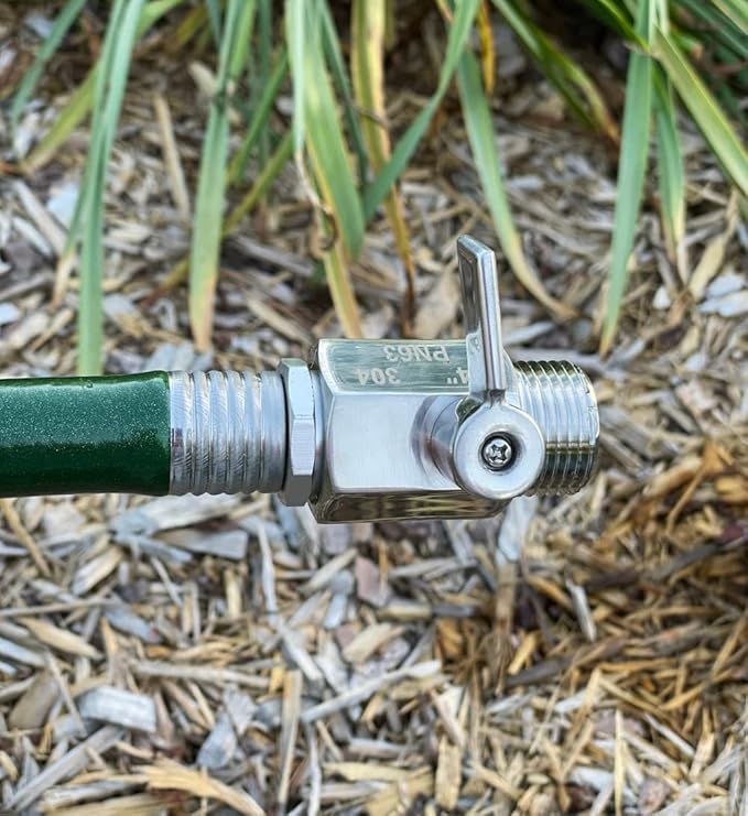 beduan 3/4" Shut Off Valve GHT Thread Stainless Steel Garden Hose Heavy Duty Connector (2 PCS)