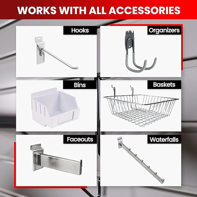DLDIRECT Slatwall Panel Garage Wall Organizer: Heavy Duty Mounted PVC Rack, Interlocking Slat Paneling for Garage Storage, Slat Wall Board, Shelves System - 3 Color Samples