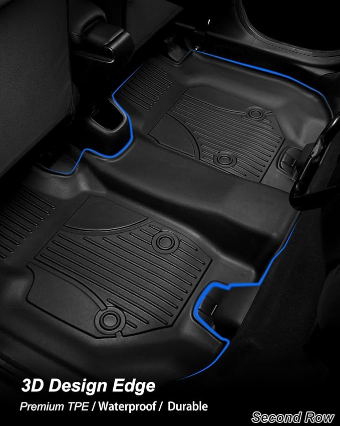 Original Floor Mats & Cargo Liner Fit for Honda HRV HR-V 2016-2022 (AWD Models ONLY) - All Weather Protection HR-V Car Mats Set - 1st & 2nd Row Full Set TPE Car Floor Liners with Trunk Mat Black