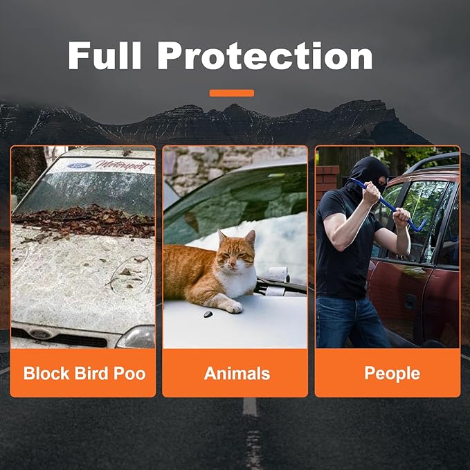 Car Cover Waterproof All Weather for SUV Automobiles UV Protection Snowproof Rain Sun with Door Zipper Full Exterior Outdoor Full Car Cover Universal Fit Up to 206"