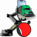 Phone Mount for Truck Phone Holder for Truck - Heavy Duty Suction Cup + Dashboard Pad, Mobile Device Holder for Dashboard Window 16.9 inch Long Arm, iPhone Samsung Compatible, Semi Trucker, Black