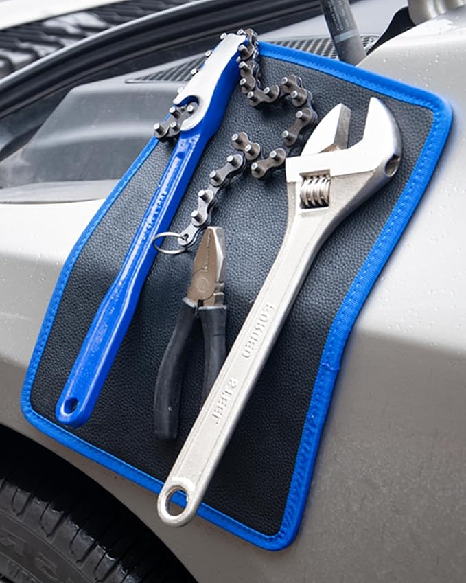 Magnetic Tool Mat Set, 4 Magnetic Pads, 40LB Tool Pad with Telescoping Magnetic Pickup Tools & Inspection Mirror, Tools Organizer for Garage, Workshop & Auto Repair