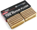 CKAuto 60pcs 4" Brown Tire Repair Strings, Automotive Tool Tire Repair Plugs for Tubeless Off-Road Tires Car, Bike, ATV, UTV, Wheelbarrow, Mower