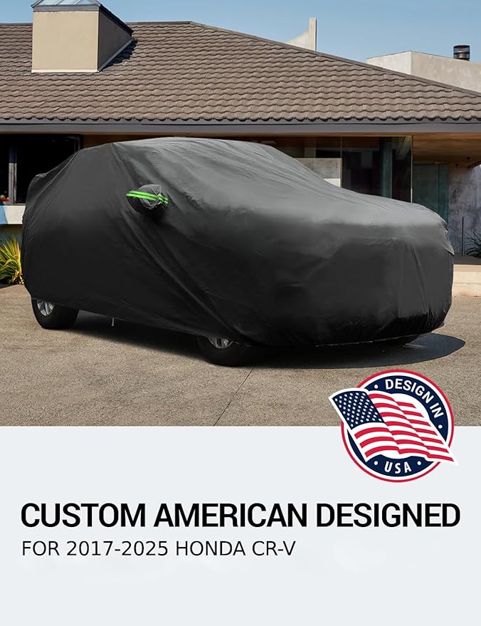 Proadsy Car Cover for Honda CRV 2017-2023 2024 2025 2026, Waterproof All Weather for Automobiles, Windproof Snowproof Rain Hail Sun UV Protection Full Outdoor Indoor Exterior Car Covers, Black