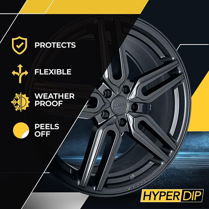 DipYourCar HyperDip Peelable Car Paint in a Can - Automotive Spray/Aerosol Auto Protection and Color for Wheels, Emblems, Mirror, and More - Frozen Black