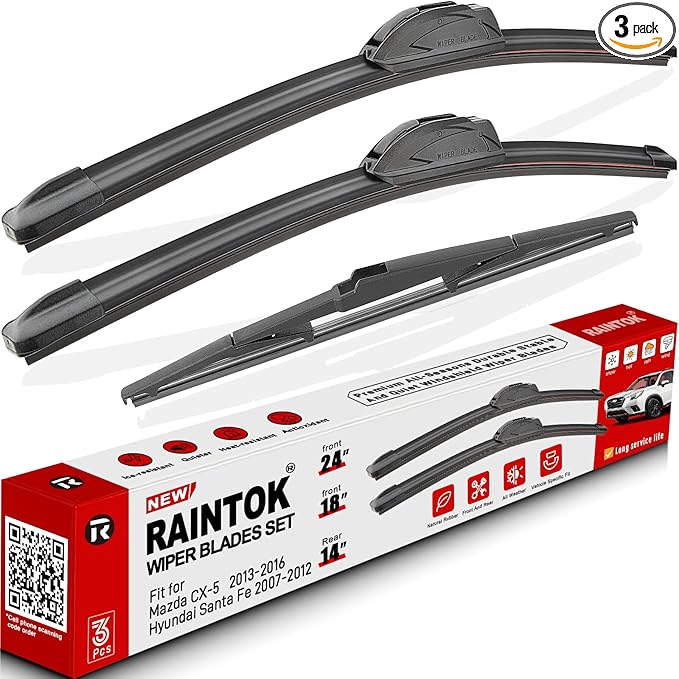 Windshield Wiper Blades Replacement for 2013 2014 2015 2016 Mazda CX5 CX-5 Original Factory Quality Front Rear Wipers Blade Set for My Car - 24" 18" 14" (Pack of 3)