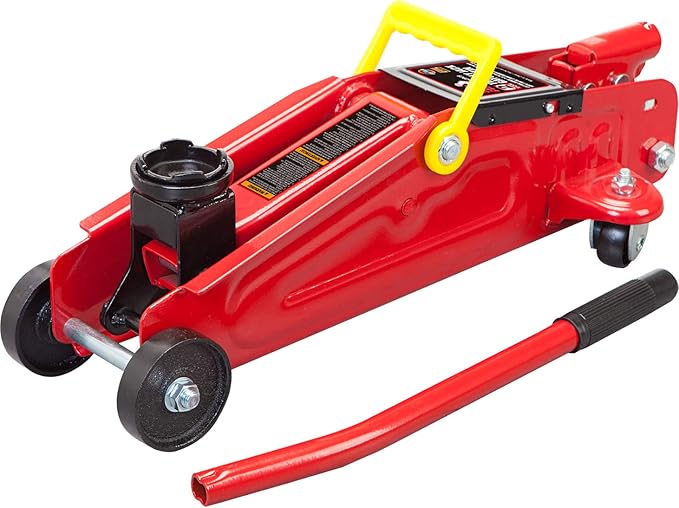 BIG RED T820014S Torin Hydraulic Trolley Service/Floor Jack with Blow Mold Carrying Storage Case, 1.5 Ton (3,000 lb) Capacity, Red