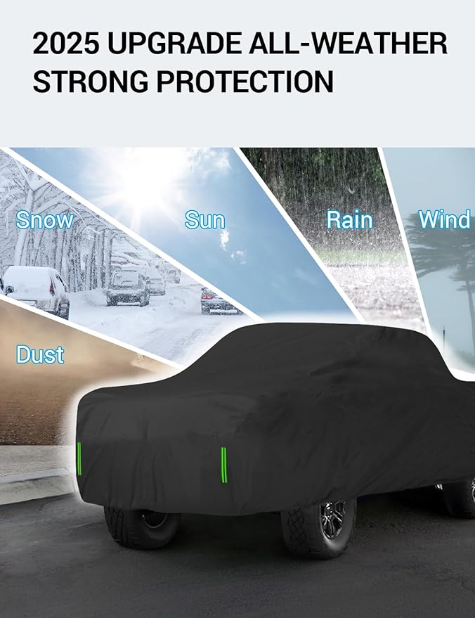 Proadsy 2025 Upgrade Car Cover for Ford F150 4 Door 2015-2024 2025 Extended Cab 6.5-ft Bed, Windproof All Weather Waterproof Sun Rain UV Dust Snow Protection Full Outdoor Indoor Exterior Car Cover