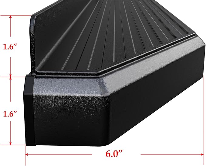 APS Black Stainless Steel Running Boards Style Compatible with Ford F150 2015-2025 Regular Cab & F-250 F-350 Super Duty 2017-2025 (Side Steps Side Bars) 6in Wide
