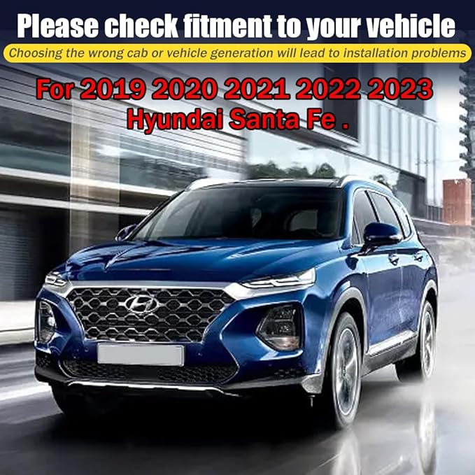 Rain Guards for Hyundai Santa Fe 2019-2023, Tape-on Side Window Deflectors for Hyundai Santa Fe, Window Visors for Hyundai Cars, for Hyundai Car Accessories 4 Rain Guards ＆ 2 Car Coasters