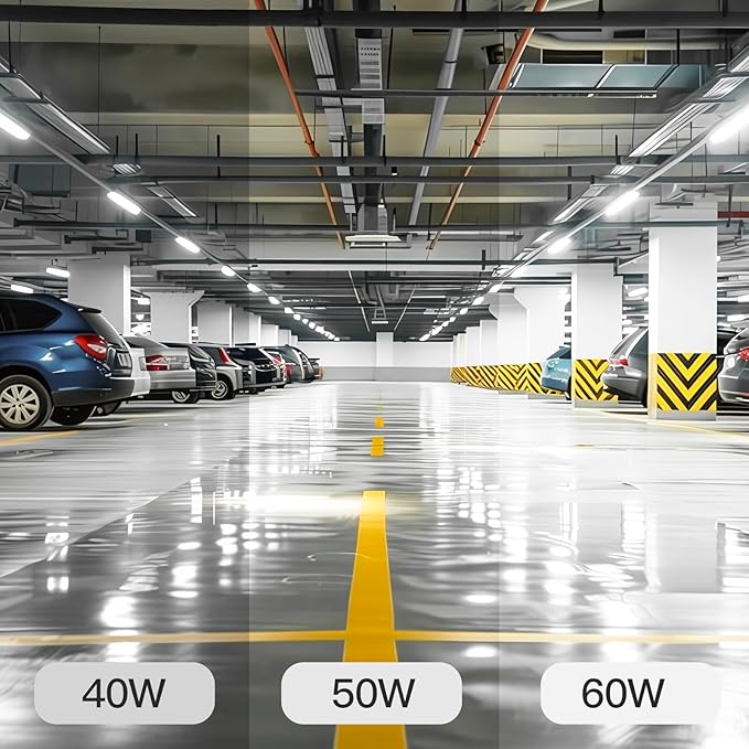 JTT 4FT LED Vapor Tight Light, 60W/50W/40W IP65 Waterproof LED Outdoor Indoor Shop Light 6000K/5000K/4000K CCT, Vapor Proof Fixture for Garage Shop Basement Barn Car-Wash, 4-Pack ETL Listed