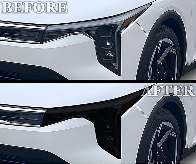 BOGAR TECH DESIGNS Precut for KIA K4 2025-2026 Full Headlight Taillight Head Tail Light Tint Kit, Dark Smoke