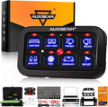Auxbeam 8 Gang Switch Panel BA80, Universal Circuit Control Relay System Box with Automatic Dimmable On-Off LED Switch Pod Touch Switch Box for Car Pickup Truck Boat UTV ATV, Blue 2 Years Warranty
