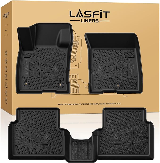 LASFIT Floor Mats for Ford Maverick 2022-2025(for Gasoline Models Only) All Weather Car Floor Pretoctor TPE Truck Liners for Ford Maverick Gas, 1st & 2nd Row Black