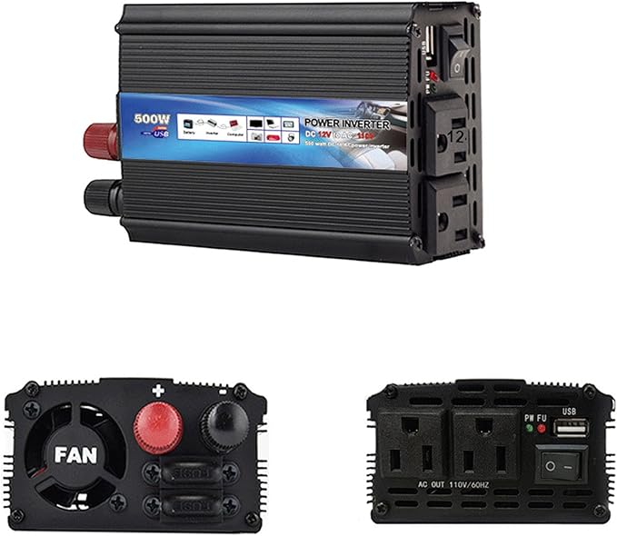 Power Inverter 500W Car Power Inverters,12 Volt Inverter Car Cigarette Inverter,12V DC to 110V AC Car Plug Adapter Outlet Converter for Laptop Vehicles Camping Road Trip Essentials Adults