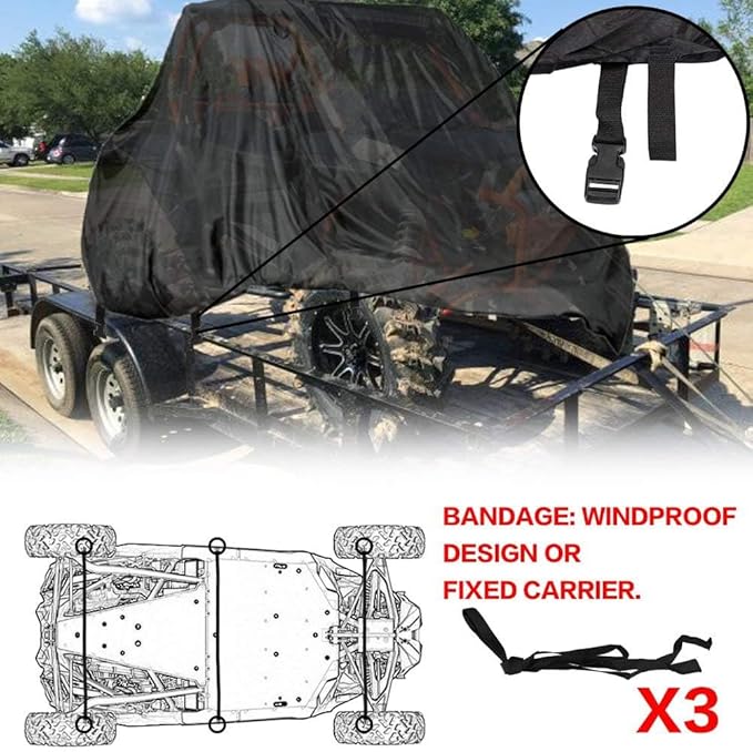 NEVERLAND UTV Cover 4-6 Passenger - All-Weather Protection Side by Side Cover, Compatible with Polaris RZR General Honda Suzuki Yamaha SxS Arctic Cat John Deere Kymco Bobcat Argo Can Am Maverick X3