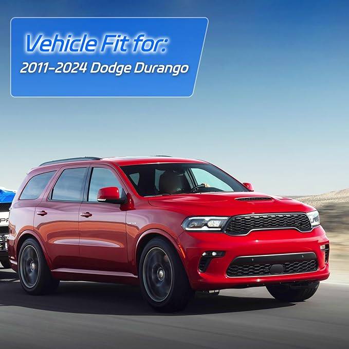 4pcs in Channel Window Visor Fit for 2011-2024 Dodge Durango, Smoke Tinted Side Window Deflectors, Durable Rain Guards, Vent Shades Visors Shield