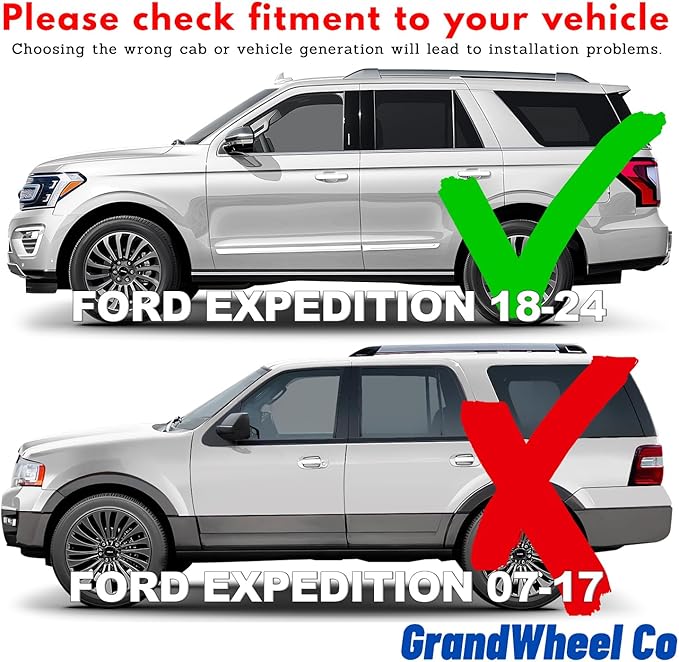 Window Deflectors Smoke Tinted in-Channel Side Window Vent Visor Deflectors Rain Guards Compatible with Expedition 2018-2024 - 4pcs. GW0182