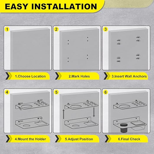 Coolant Funnel Kit Holder Storage Rack Includes 2 Plastic Removable Drip Cups, Wall Mount Fluid Drain Funnel Kit Organizer Bracket for Enclosed Race Trailers, Automotive Garage Shop, Black