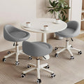 Rolling Stool Set of 3 Rolling Hydraulic Salon Stool with Low Backrest - Adjustable Swivel Chair for SPA, Shop, Salon, Massage, or Medical Office Dark Grey