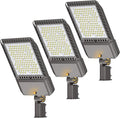 LED Parking Lot Lights 340W Commercial Oudoor Lighting Dusk to Dawn Photocell Street Lights 6000K IP65 100-277V for Yard Garage Warehouse 3 Pack with Allen Wrench