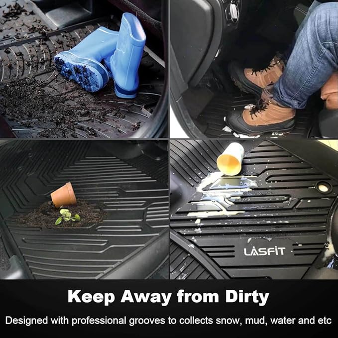 LASFIT Trunk Mat for Jeep Grand Cherokee L 2021-2025 6-Passenger and 7-Passenger All Weather TPE Custom Fit Cargo Mat Trunk Liner Cargo Liner, Black