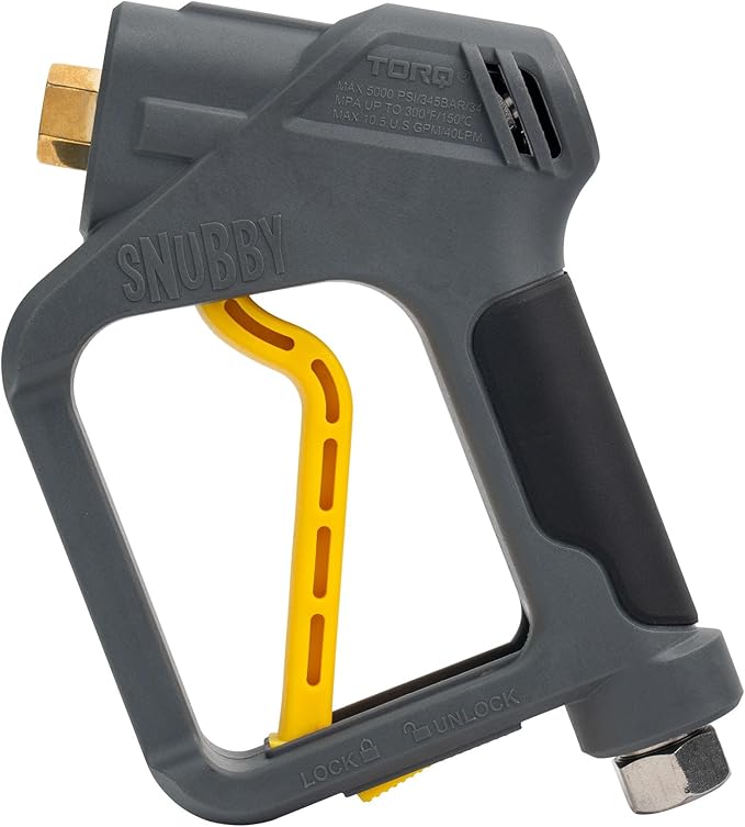 Chemical Guys EQP402 Snubby Pressure Washer Gun, Foam Cannon Attachment, For Gas & Electric Pressure Washers