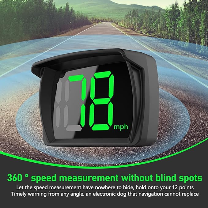 1 PC Speedometer HUD for Cars Trucks Motorcycles USB Plug & Play Digital MPH Speed Meter Head Up Display with Shading Plate Car Charger Adapter