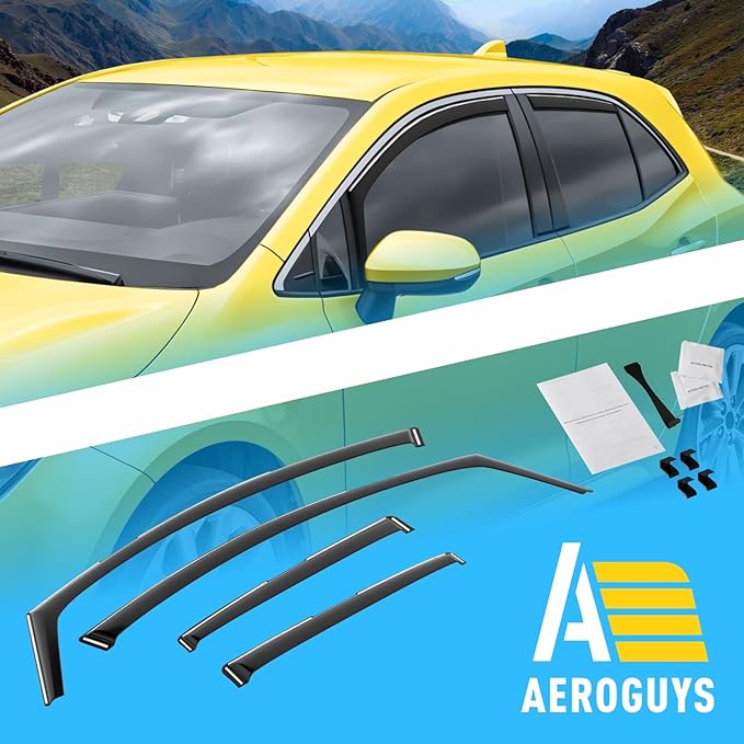Extra Durable Window Deflectors in-Channel Window Visors Rain Guards Fit for Toyota Corolla 2020-2025 Hatchback, Sun Visors, Wind Vent for Shades, Exterior Car Accessories - 4 pcs. AG0910